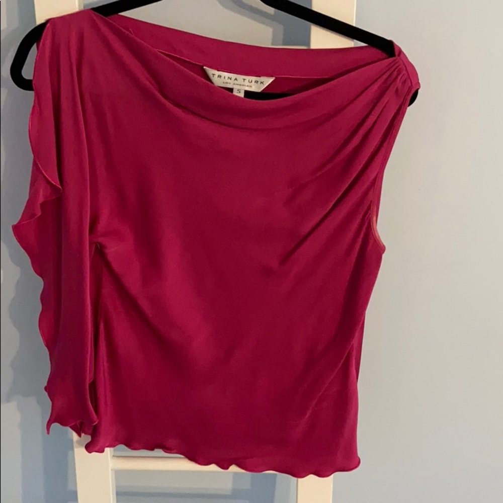 Trina Turk fushia silk top